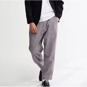 Obey Fubar Pleated Pants Mens 34 Plaid Baggy Skate Streetwear Cropped